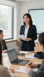 Assistant Professor Leading Department Meetings In In A Career Counseling Office