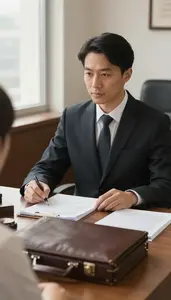 Attorney Defending A Client In In An Intellectual Property Law Office At Work