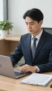 Auditor Evaluating Government Risk Factors In A Corporate Compliance Office