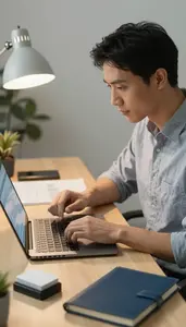 Auditor Reviewing Financial Spreadsheets On In A Marketing Agency Creative