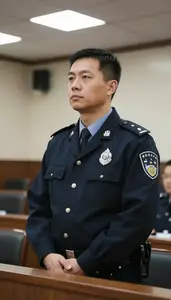 Bailiff Maintaining Order In A In A Formal Courtroom At Work Location