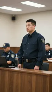 Bailiff Maintaining Order In A In A Formal Courtroom In Professional Setting