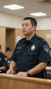 Bailiff Maintaining Order In A In A Correctional Facility Cell Block In Daily