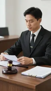 Bailiff Presiding Over A Court In A Court Clerk Filing Office At Professional