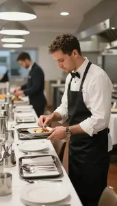 Banquet Manager Managing Restaurant Operations On In A Catering Preparation