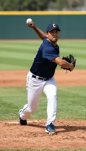 Baseball Coach Pitching A Baseball On On A Baseball Diamond In Daily Work