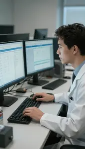 Biostatistician Performing Statistical Analysis On In A Mathematics Research