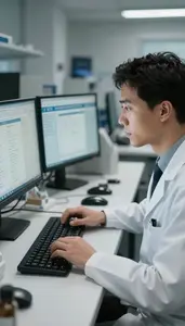 Biostatistician Performing Statistical Analysis On In An Epidemiology Research