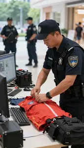 Bodyguard Providing Emergency Medical Care In A Mall Security Monitoring Office