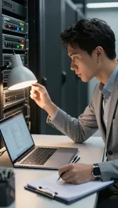 Business Analyst Configuring Cloud Infrastructure On In A Data Center Server