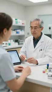 Cardiologist Compounding Medications At A In A Hospital Intensive Care Unit