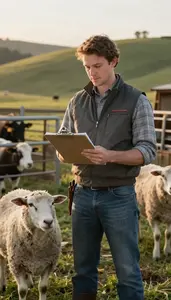 Cat Breeder Managing A Cattle Ranch On A Sheep Grazing Hillside In Daily Work