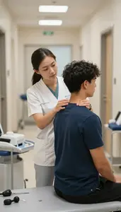 Chiropractor Preparing A Patient For In A Occupational Therapy Workshop At