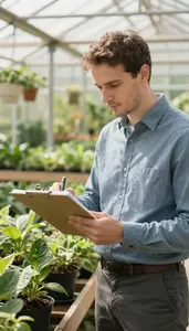 City Planner Cataloging Plant Species In In A Landscape Design Studio In