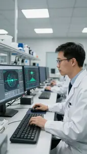 Climate Scientist Modeling Climate Data On In A Climate Research Computing