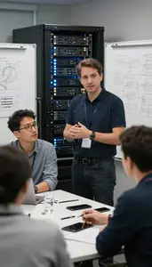Cloud Architect Participating In A Daily In A Software Engineering Conference