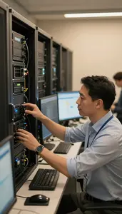 Cloud Architect Configuring Server Infrastructure In In A Marketing Analytics