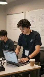 Computer Vision Engineer Configuring Cloud Infrastructure On In A Hackathon
