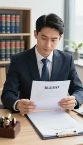 Corporate Lawyer Reviewing Evidence In A In An Intellectual Property Law Office