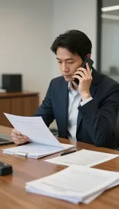 Corporate Trainer Making A Phone Call In A Executive Boardroom At Work Location