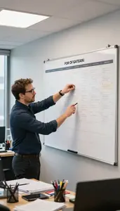 Corporate Trainer Planning An Event On In A Venture Capital Office In