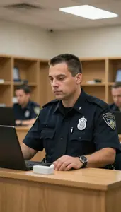 Correctional Officer Maintaining Order In A In A Correctional Facility Cell