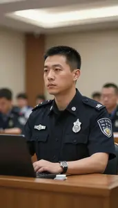 Correctional Officer Maintaining Order In A In A Formal Courtroom At
