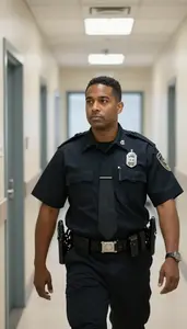 Correctional Officer Patrolling A Correctional Facility A Correctional Facility