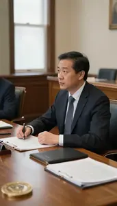 Council Member Chairing A Cabinet Meeting In A Legislative Assembly Chamber