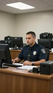 Court Clerk Presiding Over A Court In A Court Clerk Filing Office At Work