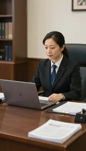 Court Clerk Presiding Over A Court In A Judge Chambers Office In Professional