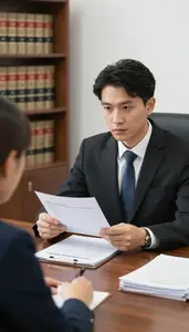 Criminal Lawyer Helping A Client With In A Law Firm Conference Room In