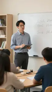 Dean Teaching At A Whiteboard In A Special Education Classroom In Professional