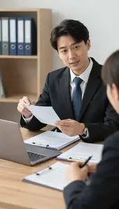 Defense Attorney Explaining Legal Rights To In A Legal Research Database Office