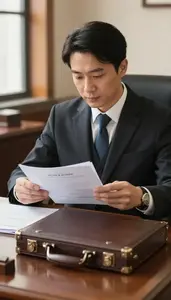 Defense Attorney Preparing For A Trial In A Lawyer Private Office At Work Today