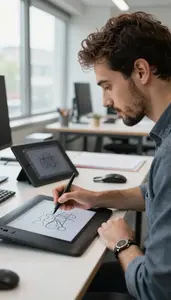 Devops Engineer Prototyping A New Feature In A Design Studio Workspace In