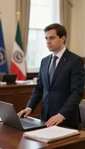 Diplomat Representing A Country At In A Diplomatic Reception Hall In