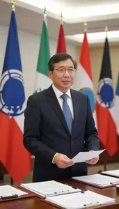Diplomat Representing A Country At In A Diplomatic Reception Hall At Work Today