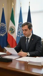 Diplomat Representing A Country At In A Consulate Office In Daily Work