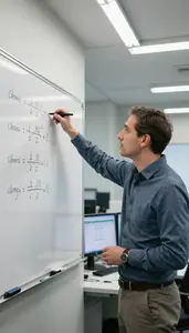 Economist Calculating Equations On A In A Cartography Design Office In