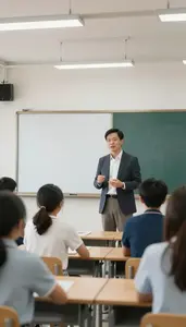 Esl Teacher Lecturing To A Class In A Pe Gymnasium In Professional Setting