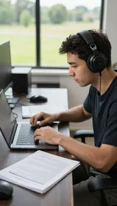 Esports Player Creating Content For A In A Content Creator Studio In