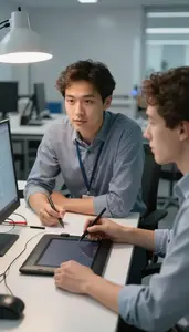 Ux Designer Participating In A Daily In An Artificial Intelligence Research Lab