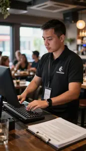 Event Coordinator Managing Nightclub Operations On In A Nightclub Entertainment