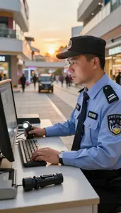 Event Security Officer Monitoring A Shopping Mall In A Mall Security Monitoring