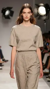 Fashion Model Posing For A Commercial On A Fashion Runway In Daily Work