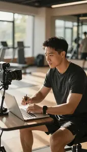 Fitness Instructor Teaching Creative Writing In In A Fitness Gym Training Area