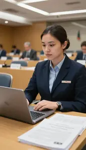 Foreign Service Officer Representing A Country At In An International Summit