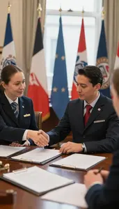 Foreign Service Officer Negotiating A Diplomatic Agreement In A Diplomatic