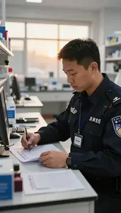 Fraud Investigator Analyzing Forensic Evidence In At A Retail Store Loss